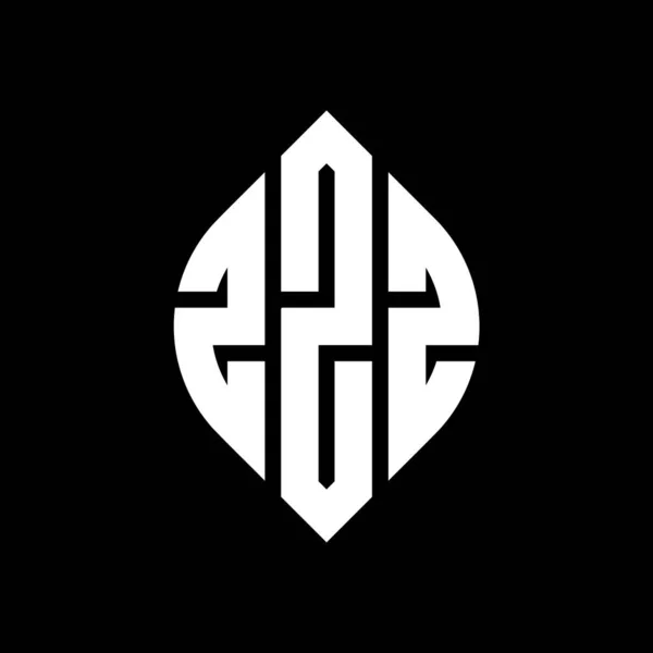 Zzz Дизайн Логотипа Круга Буквы Кругом Эллипсом Формы Zzz Эллиптические — стоковый вектор