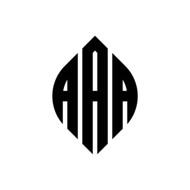 Çember ve elips şekilli AAA daire harf logosu tasarımı. Tipografik biçimli AAA elips harfleri. Üç baş harf daire şeklinde bir logo oluşturuyor. AAA Çember Amblemi Soyut Monogram Harf İşaretleyici Vektörü.