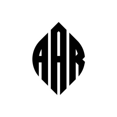 Çember ve elips şekilli AAR daire harf logosu tasarımı. AAR elips harfleri tipografik tarzda. Üç baş harf daire şeklinde bir logo oluşturuyor. AAR Çemberi Amblemi Soyut Monogram Harf İşaretleyici Vektörü.