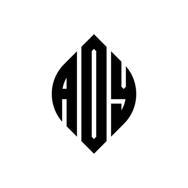 Ady Cirkel Bokstav Logotyp Design Med Cirkel Och Ellips Form — Stock vektor