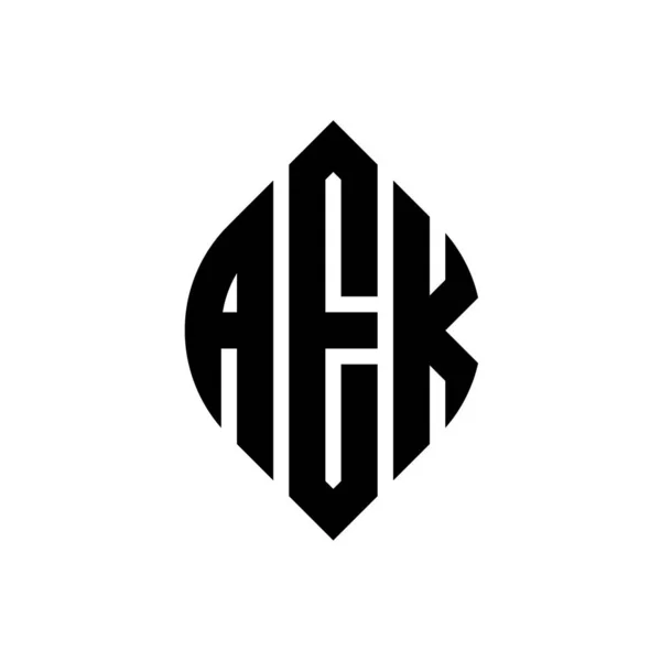 Aek Circle Letter Logo Design Circle Ellipse Shape Aek Ellipse — Stock Vector