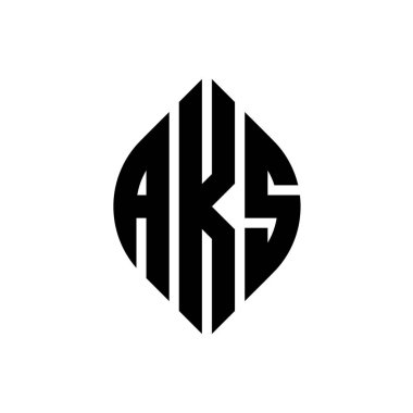 Çember ve elips şekilli AKS daire harf logosu tasarımı. Tipografik biçimli AKS elips harfleri. Üç baş harf daire şeklinde bir logo oluşturuyor. AKS Çember Amblemi Soyut Monogram Harf İşaretleme Vektörü.
