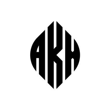 Çember ve elips şekilli AKX daire harf logosu tasarımı. Tipografik biçimli AKX elips harfleri. Üç baş harf daire şeklinde bir logo oluşturuyor. AKX Çember Amblemi Soyut Monogram Harf İşaretleme Vektörü.