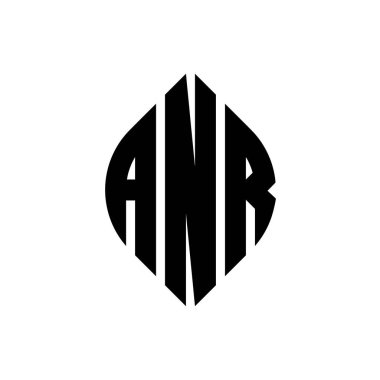 Çember ve elips şekilli ANR daire harf logosu tasarımı. Typographic tarzında ANR elips harfleri. Üç baş harf daire şeklinde bir logo oluşturuyor. ANR Çemberi Amblemi Soyut Monogram Harf İşaretleme Vektörü.