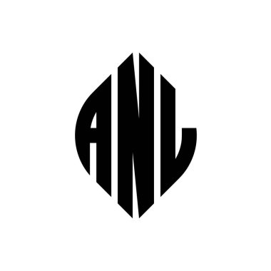 Çember ve elips şekilli ANL daire harf logosu tasarımı. Typographic tarzında ANL elips harfleri. Üç baş harf daire şeklinde bir logo oluşturuyor. ANL Çember Amblemi Soyut Monogram Harf İşaretleme Vektörü.