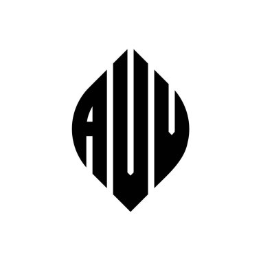 Dairesel ve elips şekilli AVV daire harf logosu tasarımı. Tipografik biçimli AVV elips harfleri. Üç baş harf daire şeklinde bir logo oluşturuyor. AVV Çember Amblemi Soyut Monogram Harf İşaretleyici Vektörü.