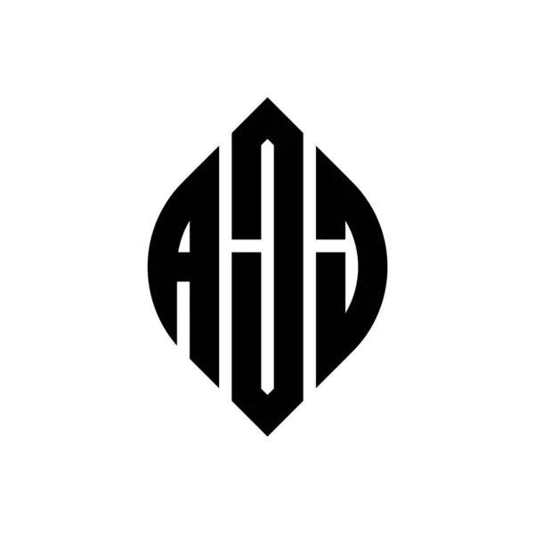 Ajj Circle Letter Logo Design Circle Ellipse Shape Ajj Ellipse — Stock Vector