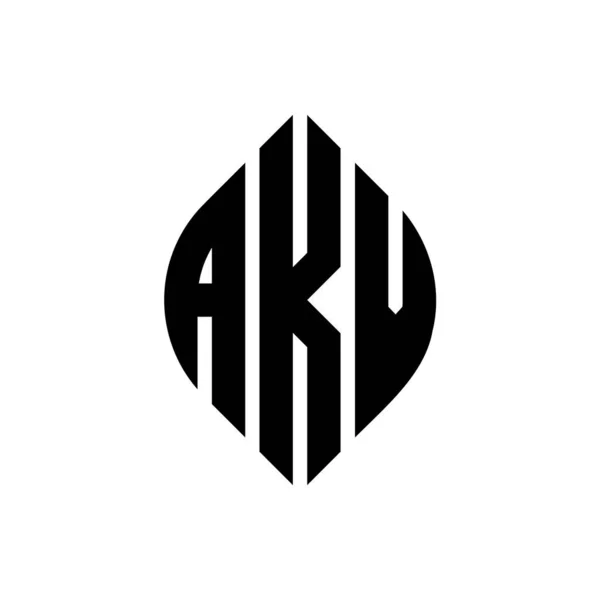 Akv Cirkel Bokstav Logotyp Design Med Cirkel Och Ellips Form — Stock vektor