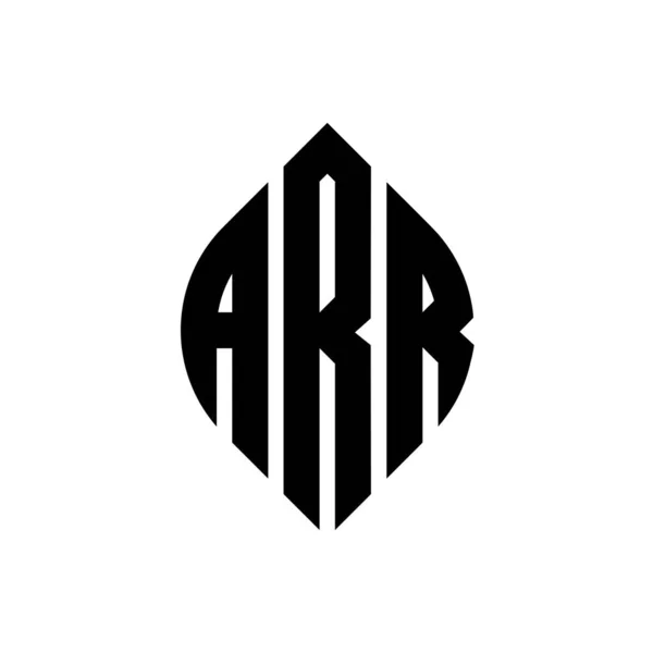 Projekt Logo Okręgu Arr Okręgiem Elipsą Litery Eliptyczne Arr Stylem — Wektor stockowy