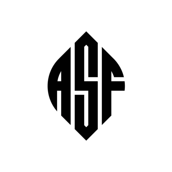 Asf Cercle Lettre Logo Design Avec Cercle Ellipse Forme Lettres — Image vectorielle