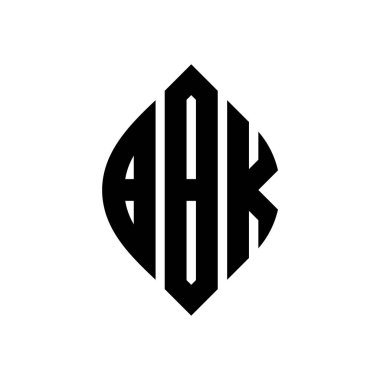 Çember ve elips şekilli BBK daire harf logosu tasarımı. Tipografik biçimli BBK elips harfleri. Üç baş harf daire şeklinde bir logo oluşturuyor. BBK Çember Amblemi Soyut Monogram Harf İşaretleyici Vektörü.