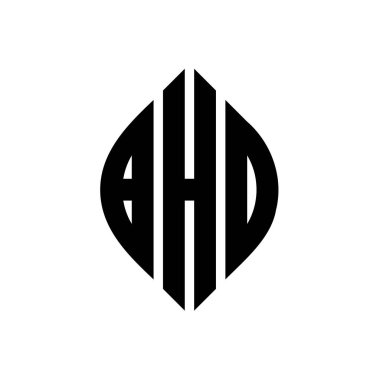 Çember ve elips şekilli BHO daire harf logosu tasarımı. Tipografik tarzda BHO elips harfleri. Üç baş harf daire şeklinde bir logo oluşturuyor. BHO Çemberi Amblemi Soyut Monogram Harf İşaretleyici Vektörü.