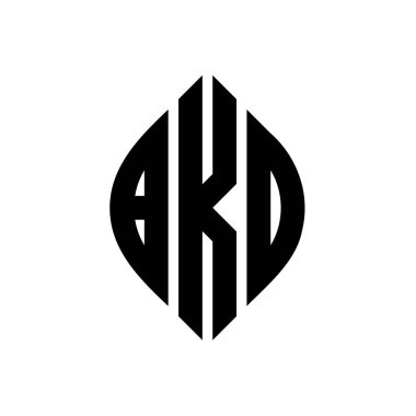 Çember ve elips şekilli BKD daire harf logosu tasarımı. Tipografik biçimli BKD elips harfleri. Üç baş harf daire şeklinde bir logo oluşturuyor. BKD Çember Amblemi Soyut Monogram Harf İşaretleyici Vektörü.