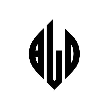Çember ve elips şekilli BLO daire harf logosu tasarımı. Tipografik tarzda BLO elips harfleri. Üç baş harf daire şeklinde bir logo oluşturuyor. BLO Çemberi Amblemi Soyut Monogram Harf İşaretleyici Vektörü.