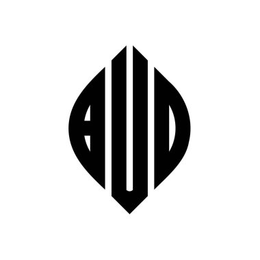 Çember ve elips şekilli, daire şeklinde harf logosu tasarımı. Typographic tarzında BUO elips harfleri. Üç baş harf daire şeklinde bir logo oluşturuyor. BUO Çemberi Amblemi Soyut Monogram Harf İşaretleme Vektörü.