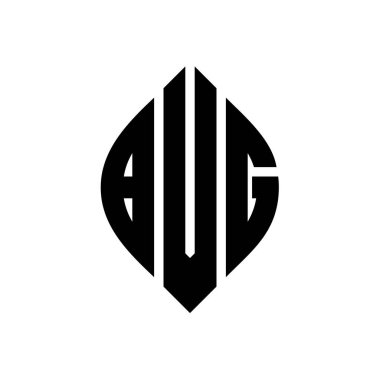 Çember ve elips şekilli BVG daire harf logosu tasarımı. Tipografik biçimli BVG elips harfleri. Üç baş harf daire şeklinde bir logo oluşturuyor. BVG Çember Amblemi Soyut Monogram Harf İşaretleyici Vektörü.