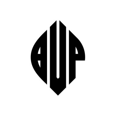 Çember ve elips şekilli BVP daire harf logosu tasarımı. Tipografik biçimli BVP elips harfleri. Üç baş harf daire şeklinde bir logo oluşturuyor. BVP Çember Amblemi Soyut Monogram Harf İşaretleyici Vektörü.