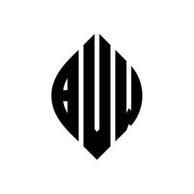 Çember ve elips şekilli BVW daire harf logosu tasarımı. Typographic tarzında elips harfler. Üç baş harf daire şeklinde bir logo oluşturuyor. BVW Çember Amblemi Soyut Monogram Harf İşaretleyici Vektörü.