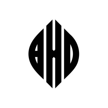 Çember ve elips şekilli BXO daire harf logosu tasarımı. Tipografik biçimli BXO elips harfleri. Üç baş harf daire şeklinde bir logo oluşturuyor. BXO Çember Amblemi Soyut Monogram Harf İşaretleyici Vektörü.