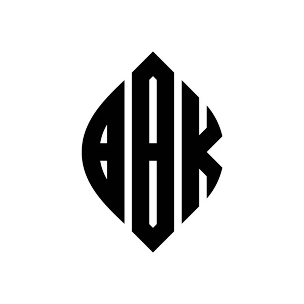 Bbk Cirkel Bokstav Logotyp Design Med Cirkel Och Ellips Form — Stock vektor