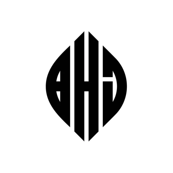 Bhj Circle Letter Logo Design Circle Ellipse Shape Bhj Ellipse — Stock Vector