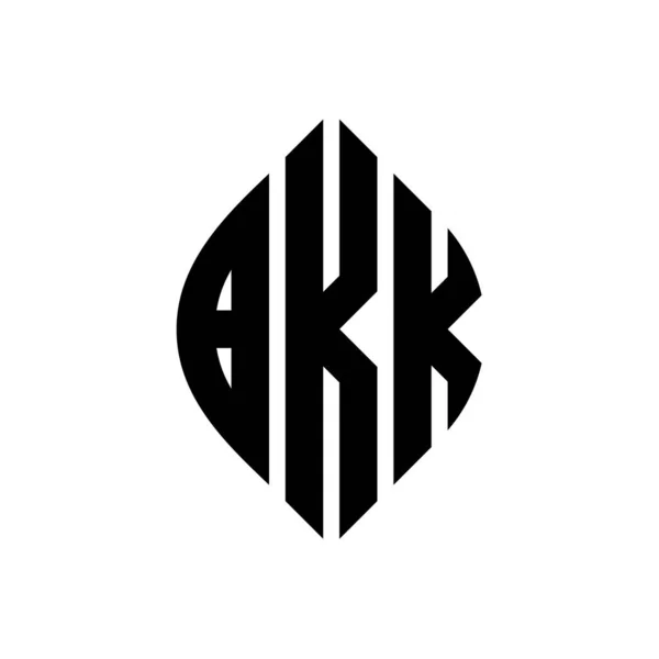 Bkk Cirkel Bokstav Logo Design Med Cirkel Och Ellips Form — Stock vektor