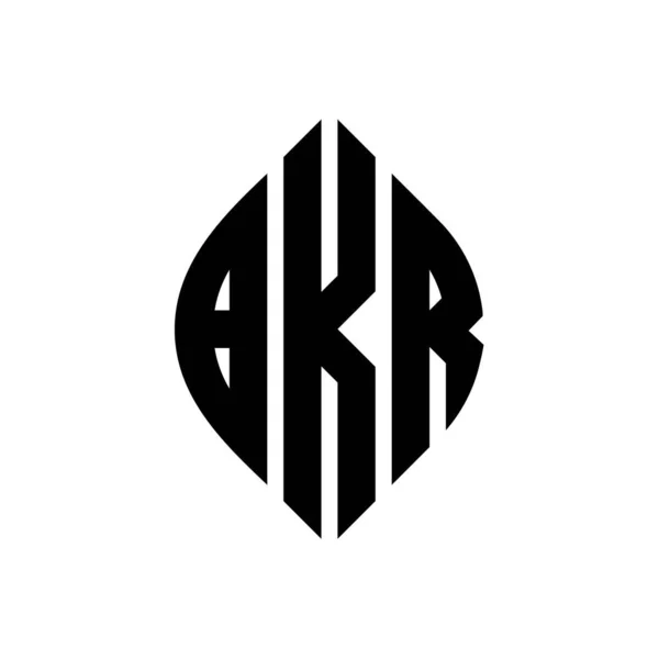 Bkr Circle Letter Logo Design Circle Ellipse Shape Bkr Ellipse — Stock Vector