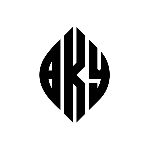Bky Cirkel Bokstav Logotyp Design Med Cirkel Och Ellips Form — Stock vektor
