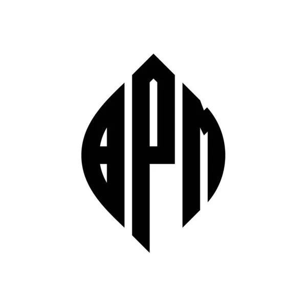 Bpm Cercle Lettre Logo Design Avec Cercle Ellipse Forme Bpm — Image vectorielle