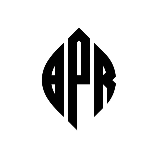 Bpr Cercle Lettre Logo Design Avec Cercle Ellipse Forme Bpr — Image vectorielle