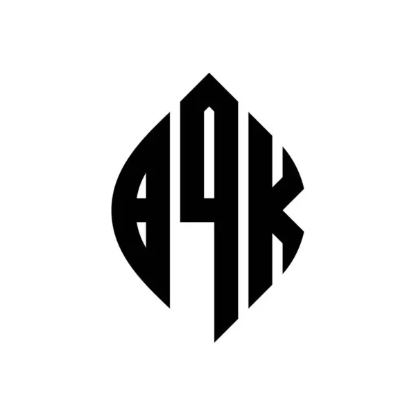 Bqk Cirkel Bokstav Logotyp Design Med Cirkel Och Ellips Form — Stock vektor