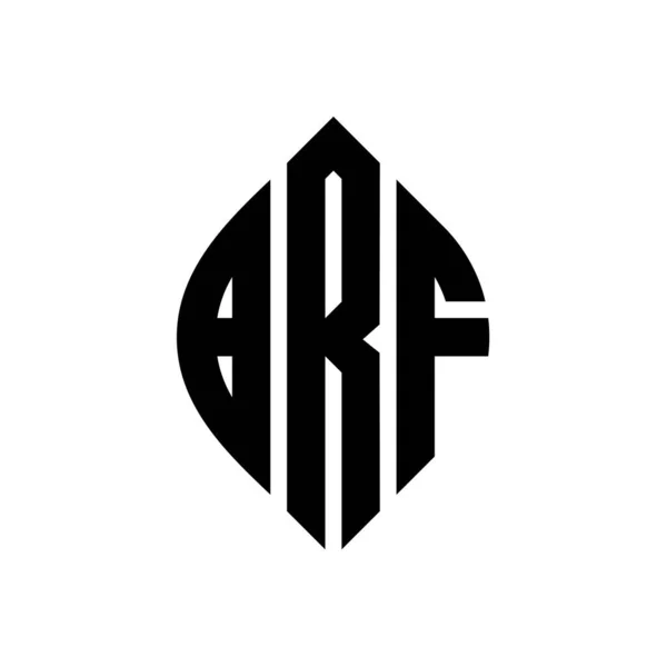 Brf Cirkel Bokstav Logotyp Design Med Cirkel Och Ellips Form — Stock vektor