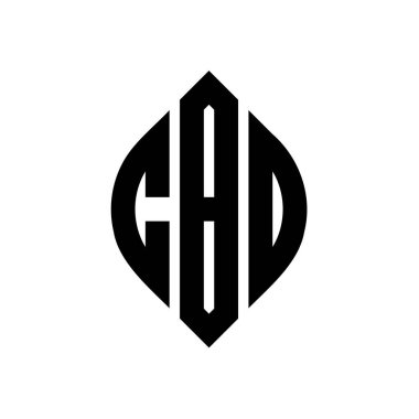 Çember ve elips şekilli CBD daire harf logosu tasarımı. Tipografik biçimli CBD elips harfleri. Üç baş harf daire şeklinde bir logo oluşturuyor. CBD Çember Amblemi Soyut Monogram Harf İşaretleyici Vektörü.