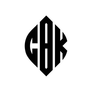 Çember ve elips şekilli CBK daire harf logosu tasarımı. Tipografik biçimli CBK elips harfleri. Üç baş harf daire şeklinde bir logo oluşturuyor. CBK Çember Amblemi Soyut Monogram Harf İşaretleyici Vektörü.