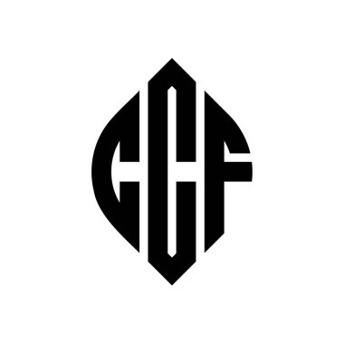 Çember şeklinde ve elips şeklinde bir logo tasarımı. Tipografik şekilli CCF elips harfleri. Üç baş harf daire şeklinde bir logo oluşturuyor. CCF Çember Amblemi Soyut Monogram Harf İşaretleyici Vektörü.