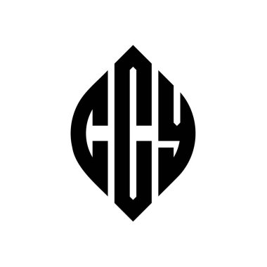 Çember ve elips şekilli, yuvarlak harfli logo tasarımı. Tipografik şekilli CCY elips harfleri. Üç baş harf daire şeklinde bir logo oluşturuyor. CCY Çember Amblemi Soyut Monogram Harf İşaretleme Vektörü.