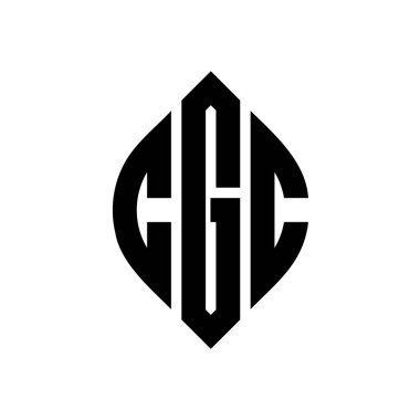 Çember ve elips şekilli CGC daire harf logosu tasarımı. Tipografik biçimli CGC elips harfleri. Üç baş harf daire şeklinde bir logo oluşturuyor. CGC Çember Amblemi Soyut Monogram Harf İşaretleyici Vektörü.