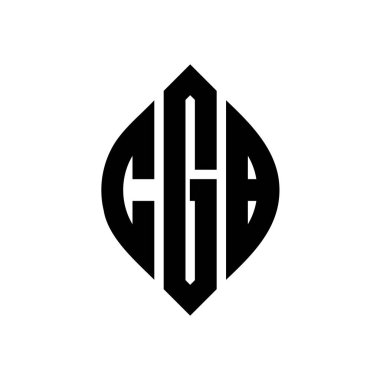 Çember ve elips şekilli CGB daire harf logosu tasarımı. Typographic tarzında CGB elips harfleri. Üç baş harf daire şeklinde bir logo oluşturuyor. CGB Çember Amblemi Soyut Monogram Harf İşaretleyici Vektörü.