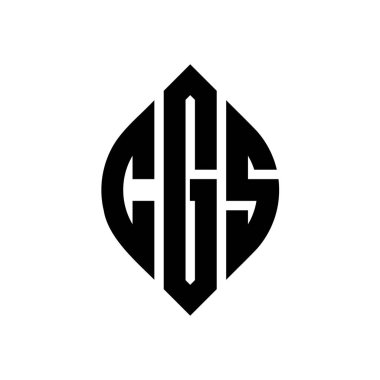 Çember ve elips şekilli CGS daire harf logosu tasarımı. Tipografik şekilli CGS elips harfleri. Üç baş harf daire şeklinde bir logo oluşturuyor. CGS Çemberi Amblemi Soyut Monogram Harf İşaretleyici Vektörü.