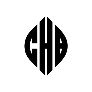 Çember ve elips şekilli CHB daire harf logosu tasarımı. Tipografik tarzda CHB elips harfleri. Üç baş harf daire şeklinde bir logo oluşturuyor. CHB Çember Amblemi Soyut Monogram Harf İşaretleme Vektörü.