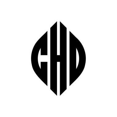 Çember ve elips şekilli CHD daire harf logosu tasarımı. CHD elips harfleri tipografik tarzda. Üç baş harf daire şeklinde bir logo oluşturuyor. CHD Çember Amblemi Soyut Monogram Harf İşaretleme Vektörü.