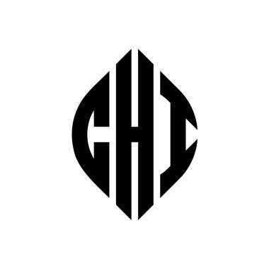Çember şeklinde ve elips şeklinde CHI daire şeklinde harf logosu tasarımı. CHI elips harfleri tipografik tarzda. Üç baş harf daire şeklinde bir logo oluşturuyor. CHI Çember Amblemi Soyut Monogram Harf İşaretleme Vektörü.