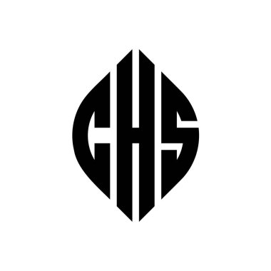 Çember ve elips şekilli CHS daire harf logosu tasarımı. Tipografik tarzda CHS elips harfleri. Üç baş harf daire şeklinde bir logo oluşturuyor. CHS Çember Amblemi Soyut Monogram Harf İşaretleme Vektörü.