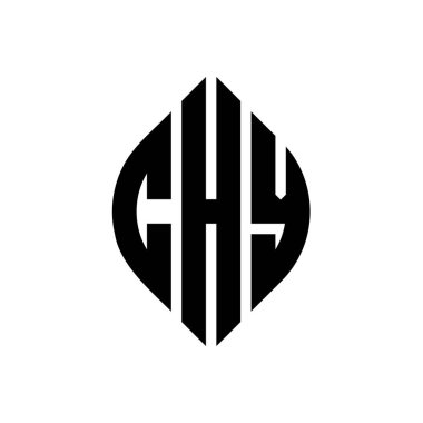 Çember ve elips şekilli CHY daire harf logosu tasarımı. Tipografik tarzda CHY elips harfleri. Üç baş harf daire şeklinde bir logo oluşturuyor. CHY Çember Amblemi Soyut Monogram Harf İşaretleme Vektörü.