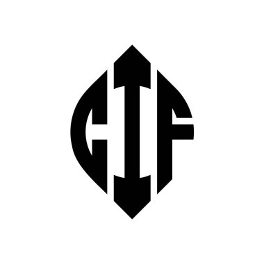 Çember ve elips şekilli CIF daire harf logosu tasarımı. Tipografik biçimli CIF elips harfleri. Üç baş harf daire şeklinde bir logo oluşturuyor. CIF Çember Amblemi Soyut Monogram Harf İşaretleyici Vektörü.