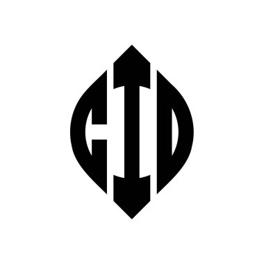 Çember ve elips şekilli CID daire harf logosu tasarımı. Tipografik şekilli CID elips mektupları. Üç baş harf daire şeklinde bir logo oluşturuyor. CID Çember Amblemi Soyut Monogram Harf İşaretleyici Vektörü.