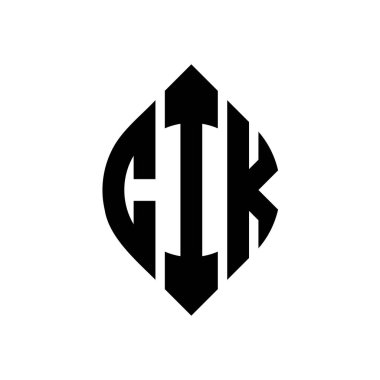 Çember ve elips şekilli CIK daire harf logosu tasarımı. CIK elips harfleri tipografik tarzda. Üç baş harf daire şeklinde bir logo oluşturuyor. CIK Çember Amblemi Soyut Monogram Harf İşaretleme Vektörü.
