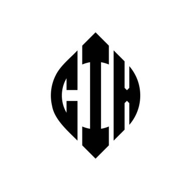 Çember ve elips şekilli CIX daire harf logosu tasarımı. CIX elips harfleri tipografik tarzda. Üç baş harf daire şeklinde bir logo oluşturuyor. CIX Çember Amblemi Soyut Monogram Harf İşaretleme Vektörü.