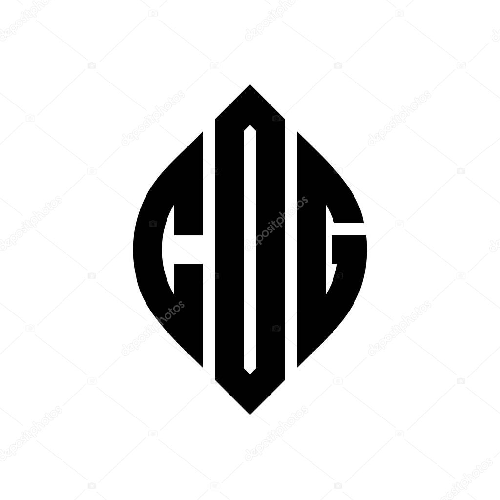 CDG circle letter logo design with circle and ellipse shape. CDG ellipse letters with typographic style. The three initials form a circle logo. CDG Circle Emblem Abstract Monogram Letter Mark Vector.
