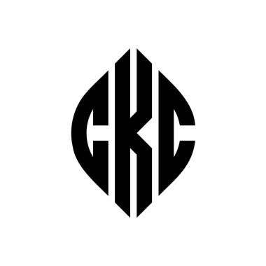 Çember ve elips şekilli CKC daire harf logosu tasarımı. Tipografik biçimli CKC elips harfleri. Üç baş harf daire şeklinde bir logo oluşturuyor. CKC Çember Amblemi Soyut Monogram Harf İşaretleyici Vektörü.